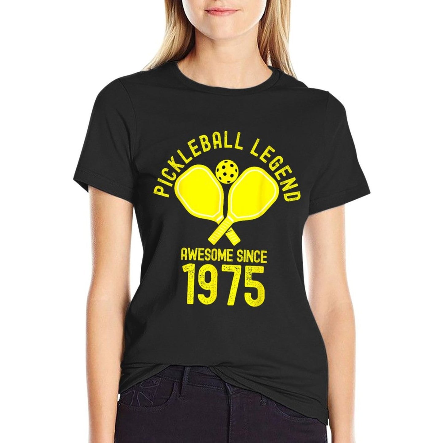 Pickleball Legend Awesome Since 1975 Retro 50th Birthday  Heathered Texture T-Shirt