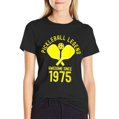 Pickleball Legend Awesome Since 1975 Retro 50th Birthday  Heathered Texture T-Shirt