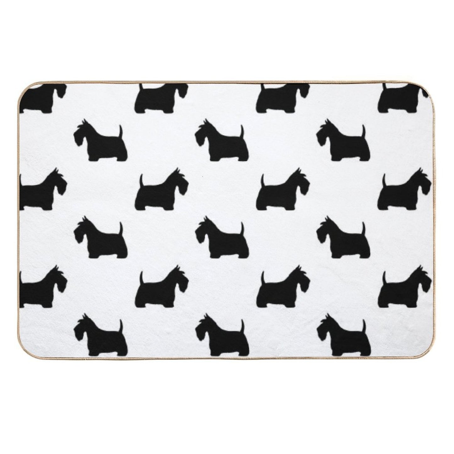 Scottish Terrier Silhouette(s) Black Scottie Dog  Absorbent Bath Mat