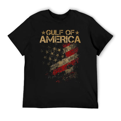 Gulf of USA America Vintage American Flag Patriotic Summer-ready Fabric T-Shirt