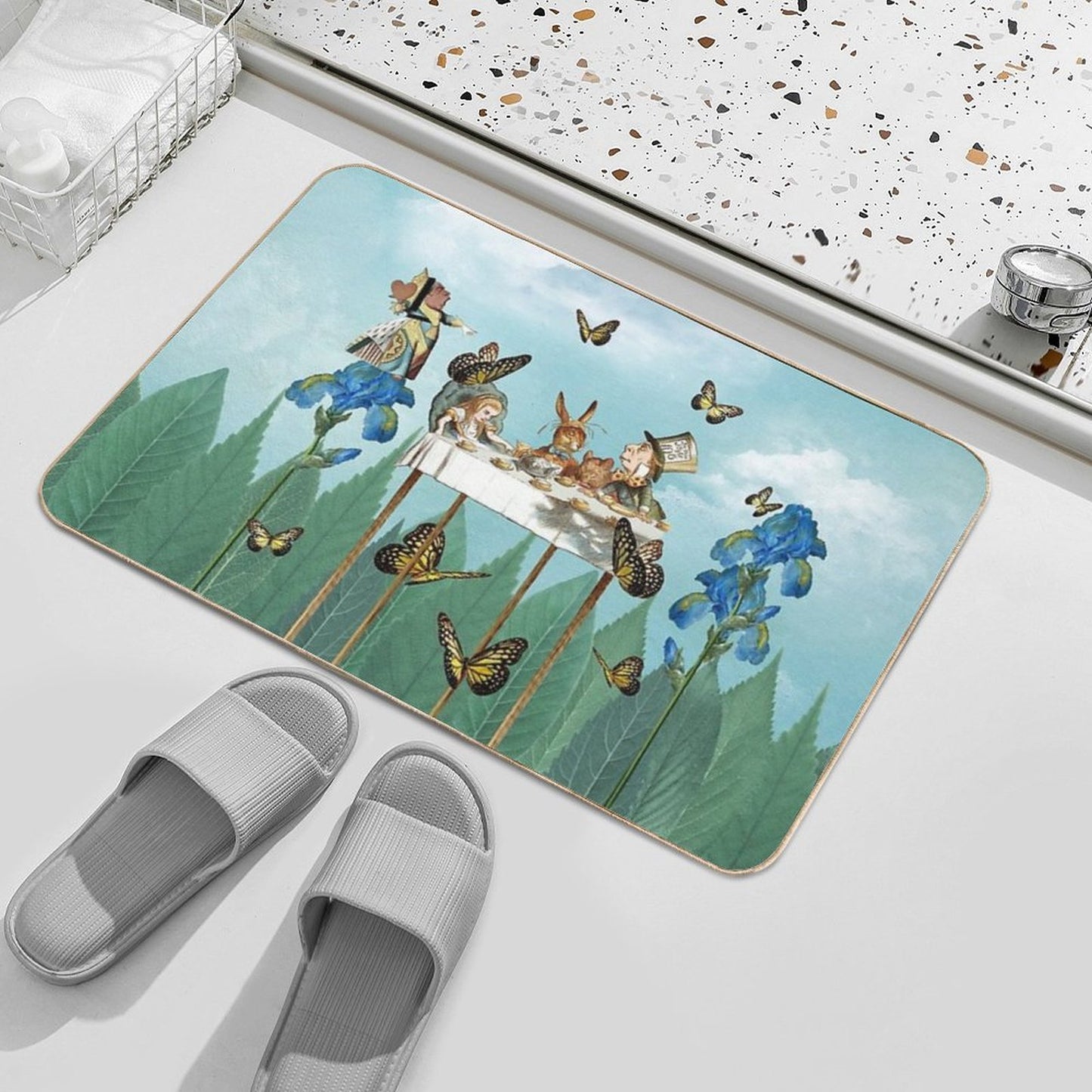 A Day in Wonderland - The Tea Party  Easy Maintenance Bath Mat