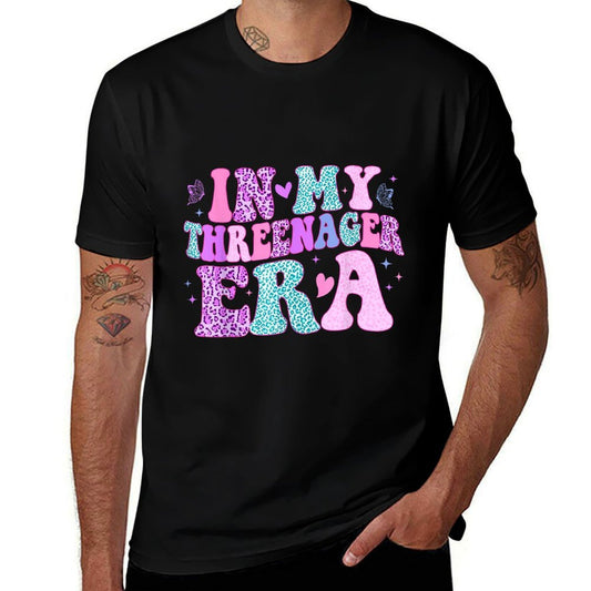 Groovy In My Threenager Era Girl Kids Boy 3rd Birthday  Slim-fit Cut T-Shirt