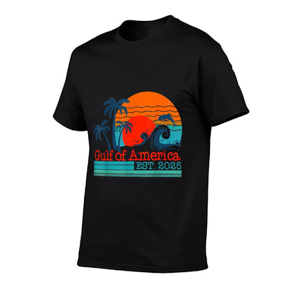 Vintage Gulf Of Us America Retro Sunset Gulf Of Us America Rolled Sleeves T-Shirt