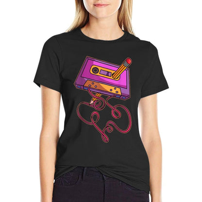 80s Cassette Tape Pencil 1980s Retro Vintage Throwback Music  Affordable Price T-Shirt
