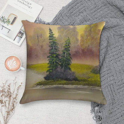 Misty Forest Soft Fade-Resistant Throw Pillow