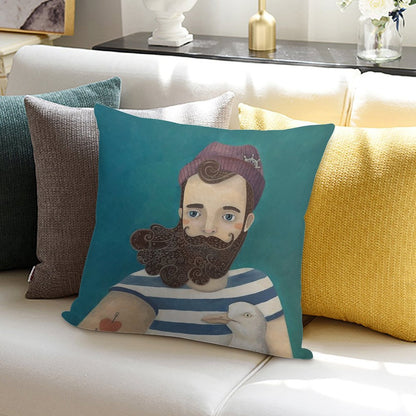 A Sailor Soft Washable Throw Pillow