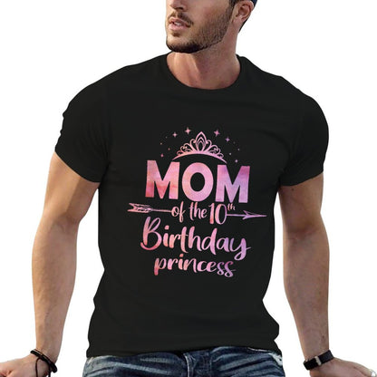 Mom Of The 10th Birthday Princess Girl 10 Years Old B-day  Eco-friendly Material T-Shirt