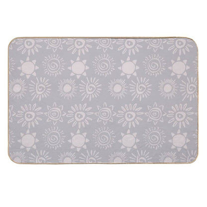 Magical Sun Bohemian Dreamy Aesthetic In Muted Colors Blue Gray  Absorbent Bath Mat
