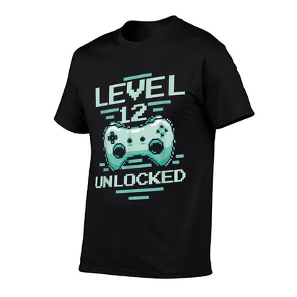 Gaming 12th Birthday - Year Old Gamer Level 12 Unlocked  Summer-ready Fabric T-Shirt