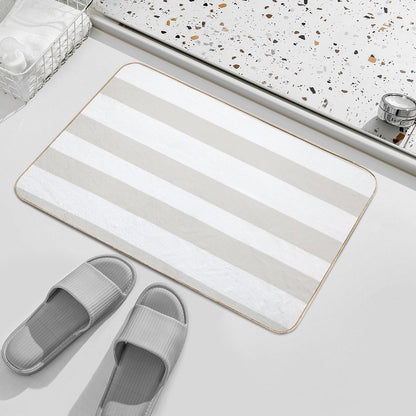 Tan And White Horizontal Line - Stripe Pattern Pairs Valspars 2022 Color of The Year Gilded Linen 6002-1A - Colour Trends  Toxin-Free Bath Mat