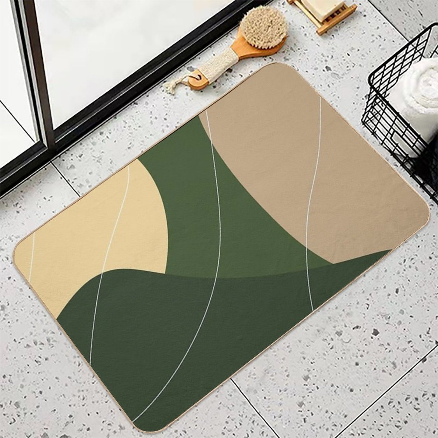 Abstract Lines Pattern IV  Toxin-Free Bath Mat