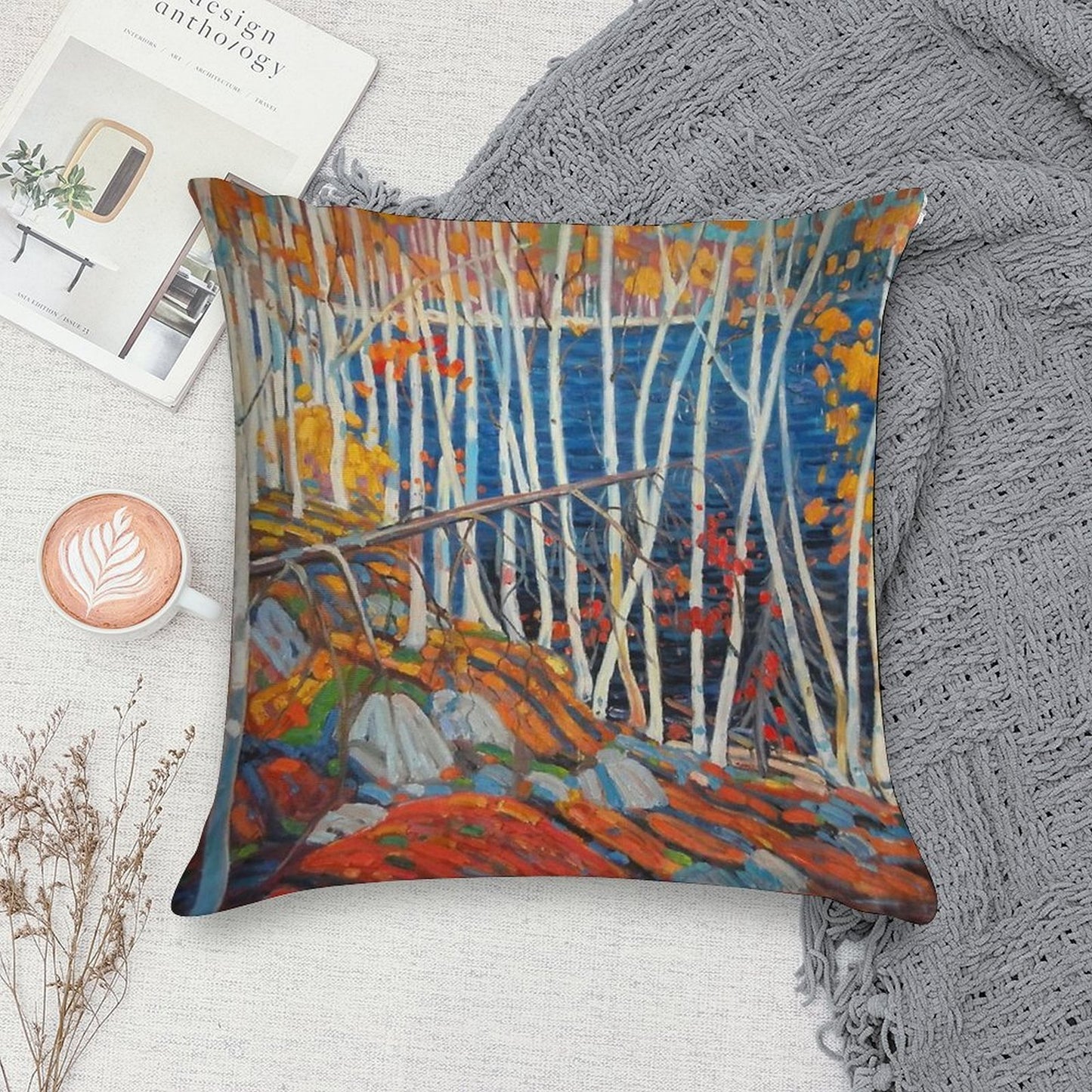 In The Northland (Group Of Seven) by Tom Thomson Canadian Landscape Soft High-Density Material Throw Pillow