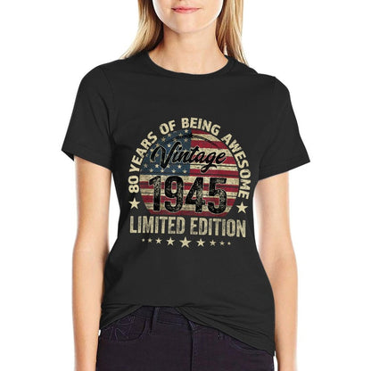 80 Years Old Born 1945 Vintage 80th Birthday  Breathable T-Shirt