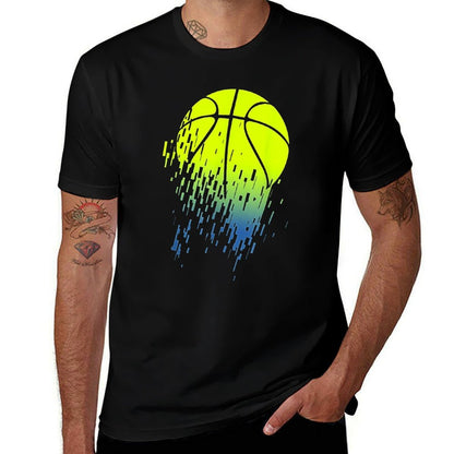 Disintegrating Neon Green Basketball Urban  Heathered Texture T-Shirt