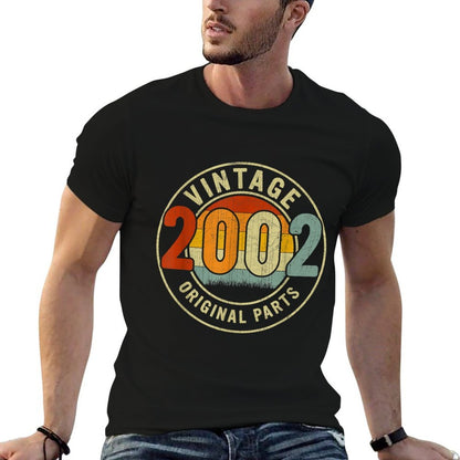 21 Years Old Vintage Original Parts 2002 Retro 21st Birthday  Heathered Texture T-Shirt