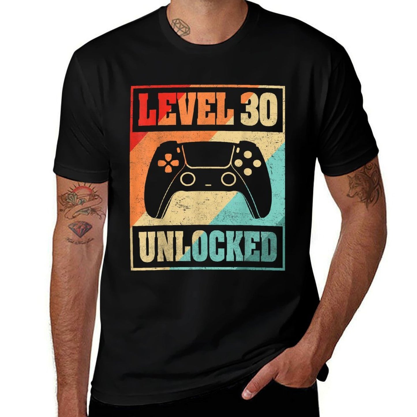 Level 30 Unlocked Video Gamer 30th Birthday Gifts  High-quality Stitching T-Shirt