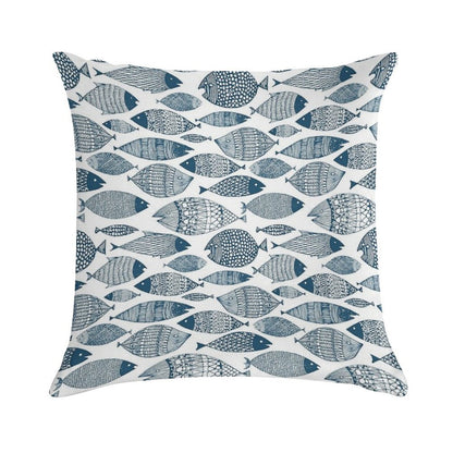 Blue Fish White Soft Warmth Comfort Throw Pillow