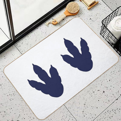 Dinosaur Feet  Dino Footprints  Navy Blue  Long-Lasting Bath Mat