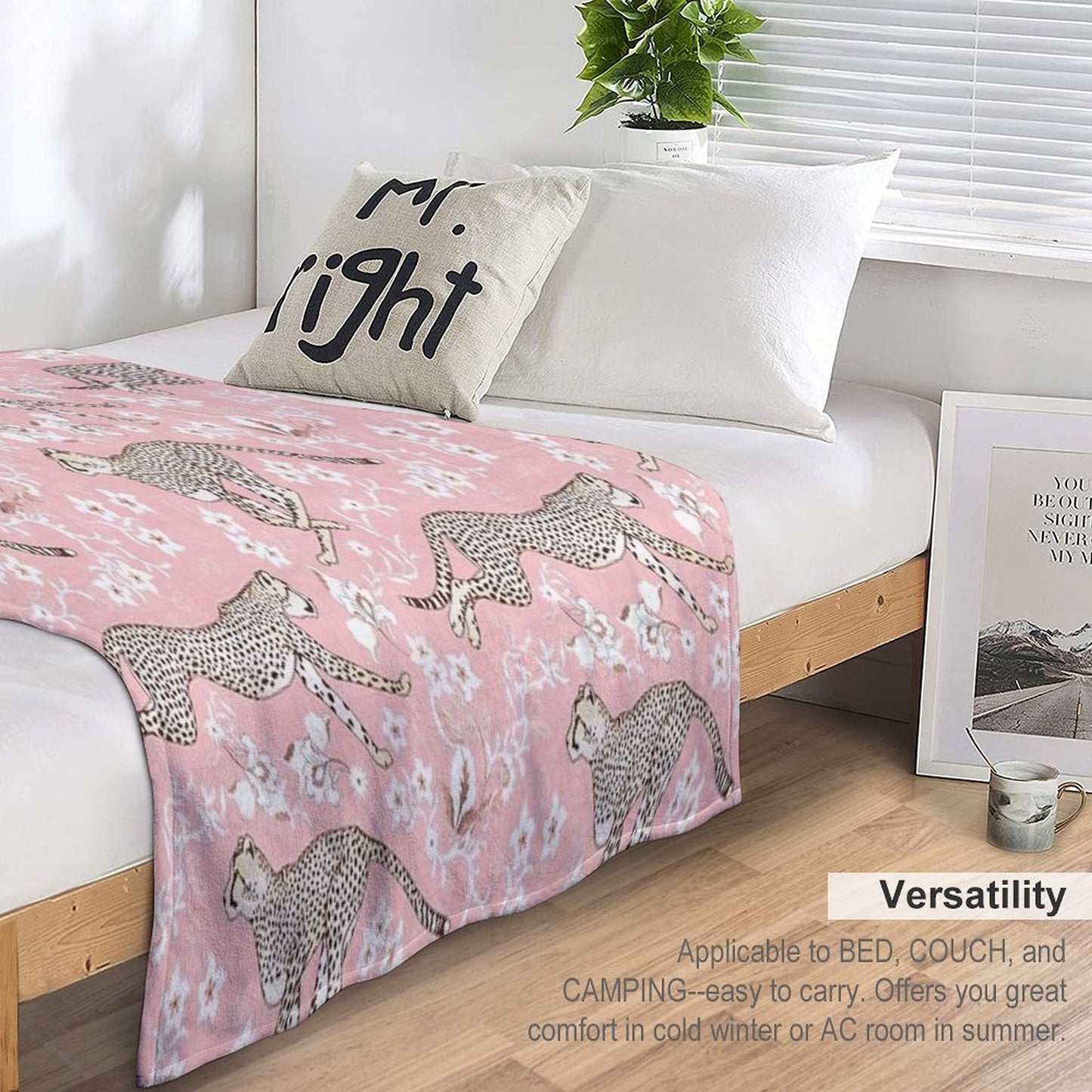 Cheetah Chintz - Cotton Candy Pink Comfort Throw Blanket