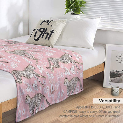 Cheetah Chintz - Cotton Candy Pink Comfort Throw Blanket