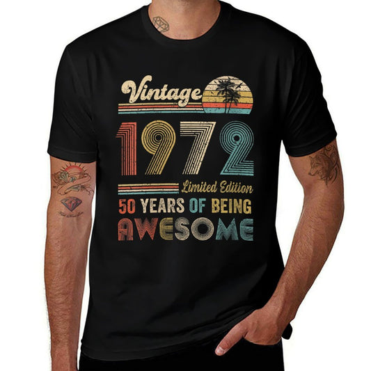 Womens 50 Year Old Vintage 1972 Limited Edition 50th Birthday  Fade-proof Color T-Shirt