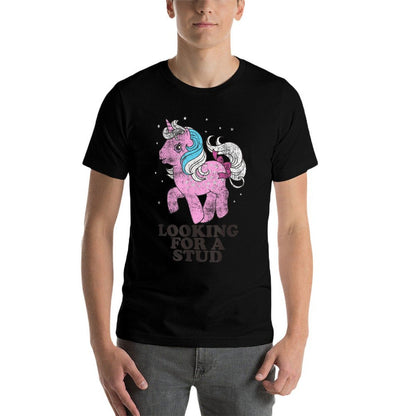 My Little Pony Retro Twilight Looking For A Stud Logo  Heathered Texture T-Shirt