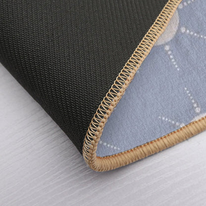 Pretty Polka Dots Sun Pattern Boho Aesthetic In Muted Colors Pigeon Blue  Long-Lasting Bath Mat