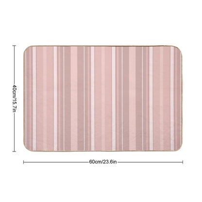 Rose Gold Slimming Effect Vertical Balanced Stripes Durable Bath Mat