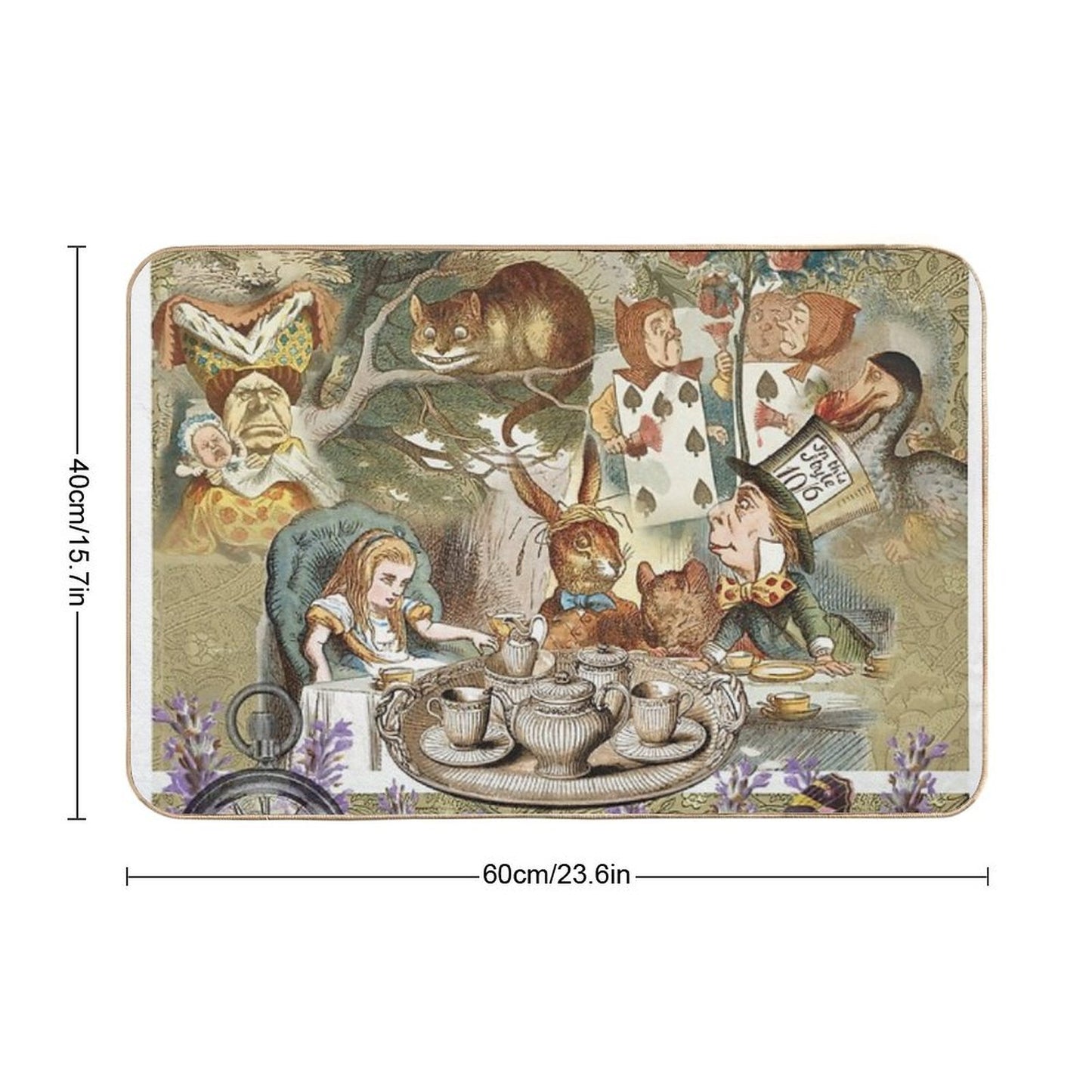 Alice in Wonderland Tea Party  Non-Slip Bath Mat
