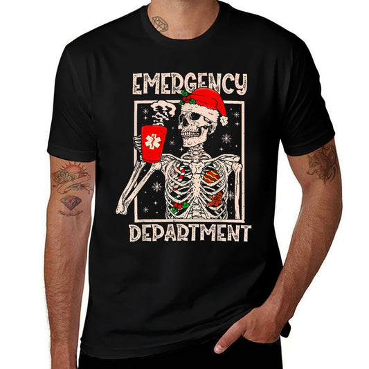 Emergency Department Skeleton Coffee ER Nurse Christmas  Moisture-wicking T-Shirt