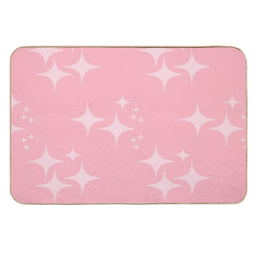 Retro1950s Mid Century Modern Pink Atomic Starburst  Versatile Bath Mat