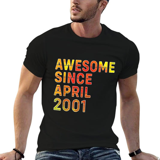 21 Years Old Awesome Since April 2001 21st Birthday  Summer-ready Fabric T-Shirt