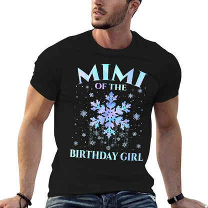Mimi of The Birthday Girl Snowflakes Family Winter Party  Summer-ready Fabric T-Shirt