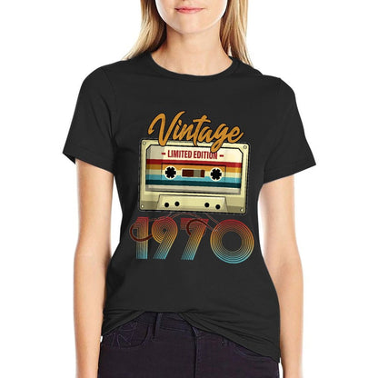 Vintage 1970 55th Birthday Cassette Tape for Men Women B-day  Vintage-inspired T-Shirt