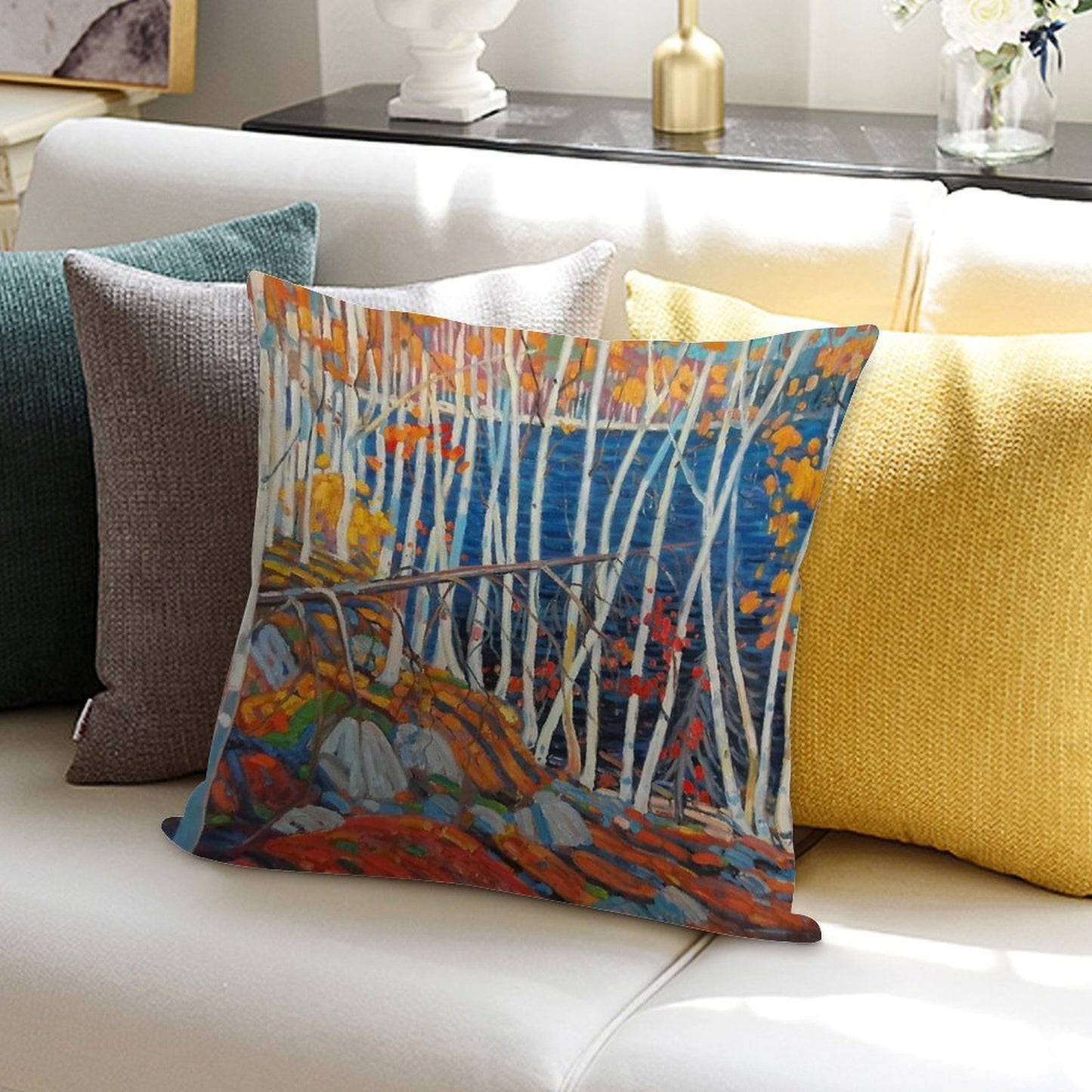 In The Northland (Group Of Seven) by Tom Thomson Canadian Landscape Soft High-Density Material Throw Pillow