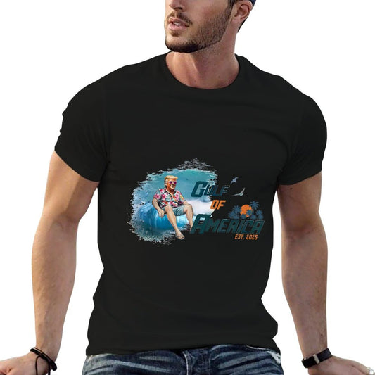 Retro Gulf Of USA America 2025 American Flag Gulf Mexico Wrinkle-resistant T-Shirt