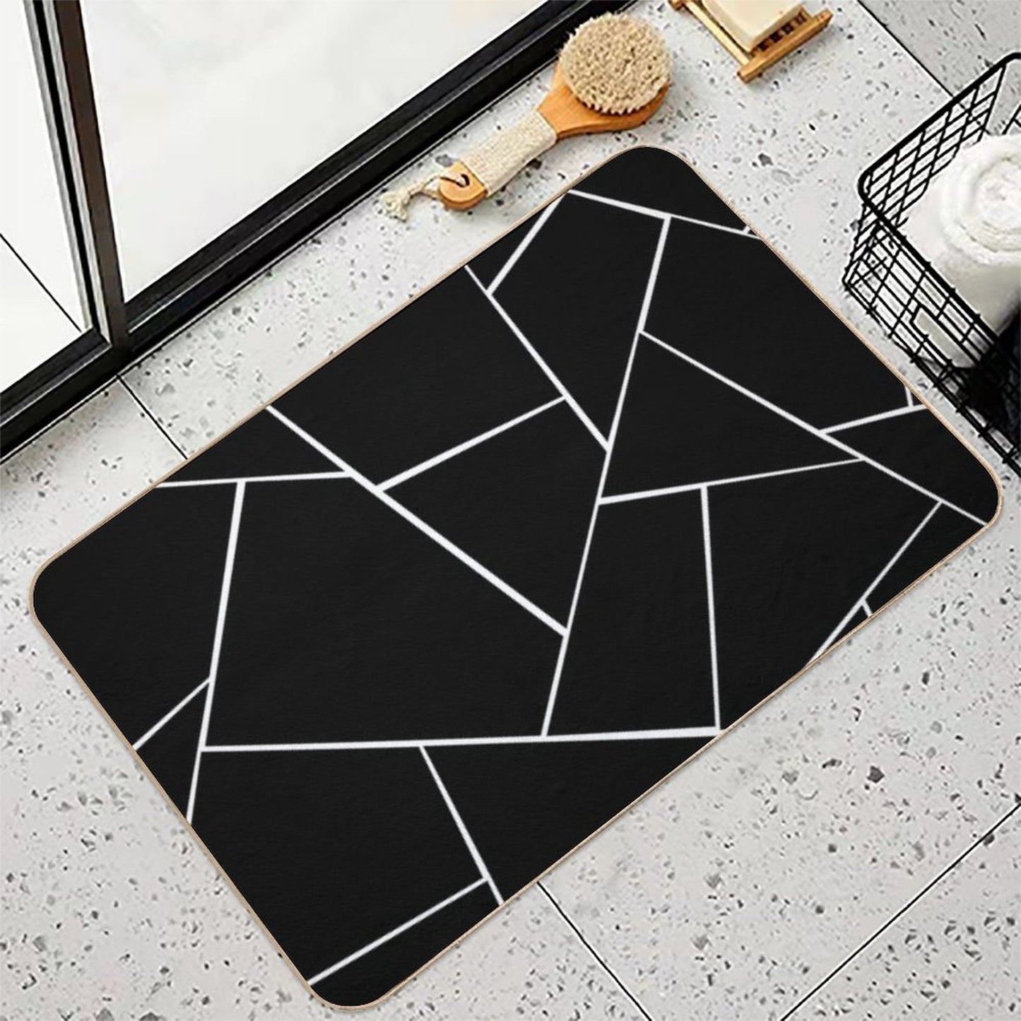 Black White Geometric Glam #2 #geo #decor #art Durable Bath Mat