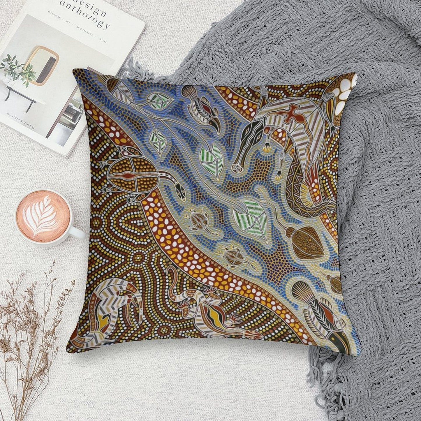 Aboriginal Art Soft Skin-Friendly Throw Pillow