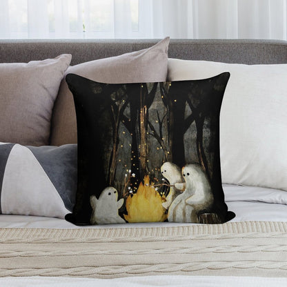 Marshmallows And Ghost Stories Soft Durable Construction Throw Pillow