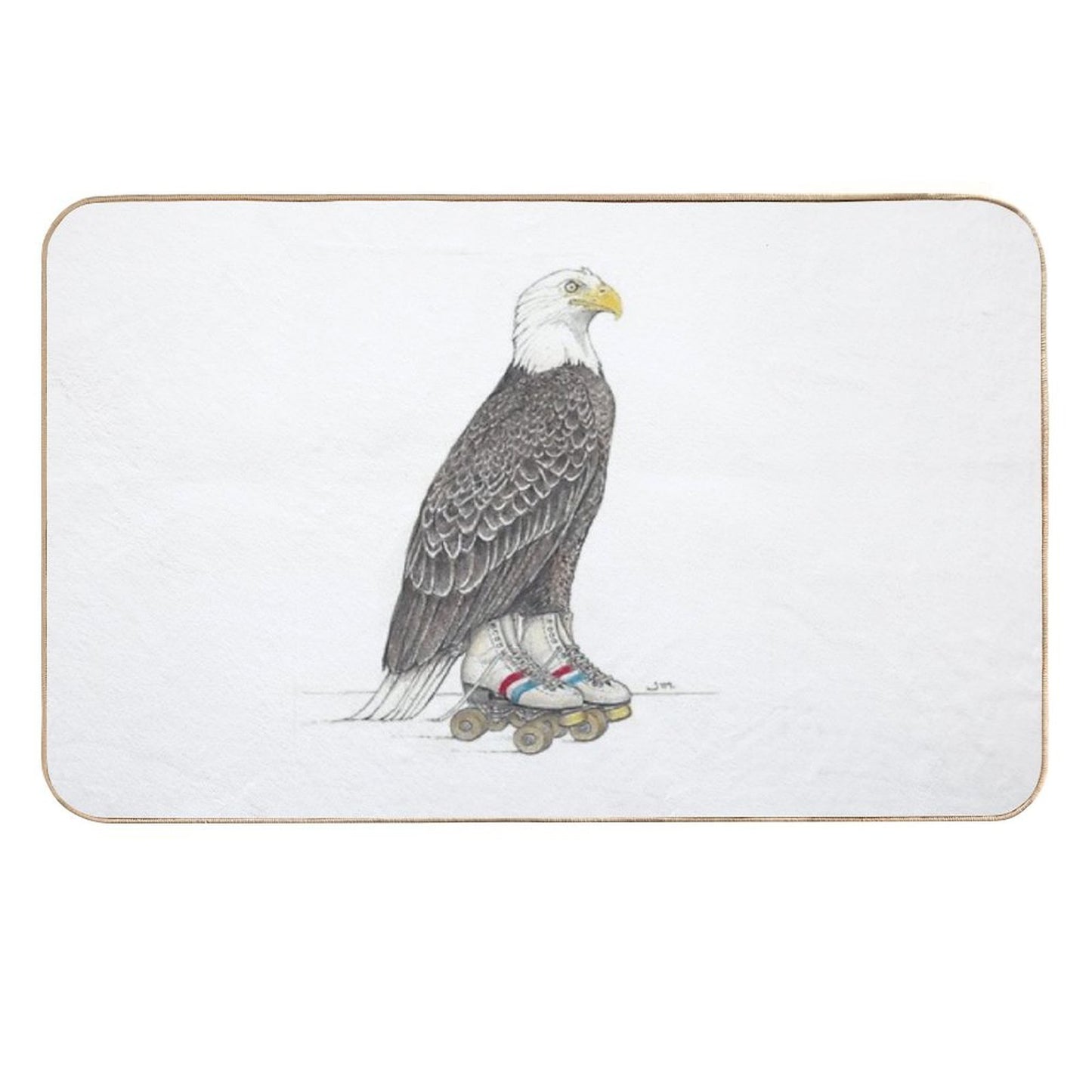Eagle on Roller Skates  Pet-Safe Bath Mat