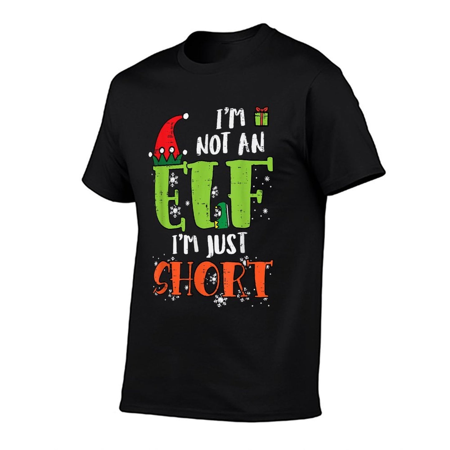 Im Not An Elf Just Short Funny Christmas Xmas Men Women Kids  Fade-proof Color T-Shirt