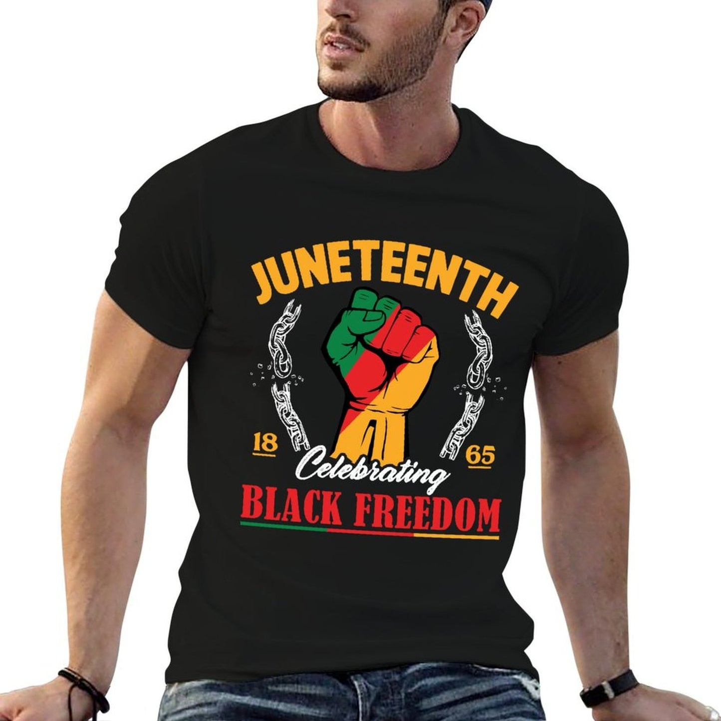 Juneteenth Men Celebrating Black Freedom Day 1865  Polyester Blend T-Shirt