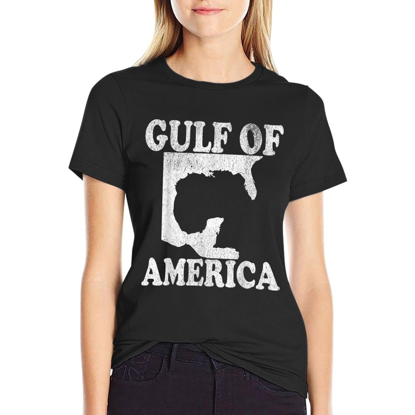 Vintage Gulf of USA America Funny USA Flag Soft T-Shirt