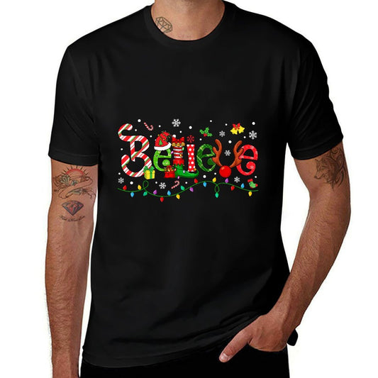 Believe Merry Christmas Santa Team Squad Matching Family  Tagless Design T-Shirt