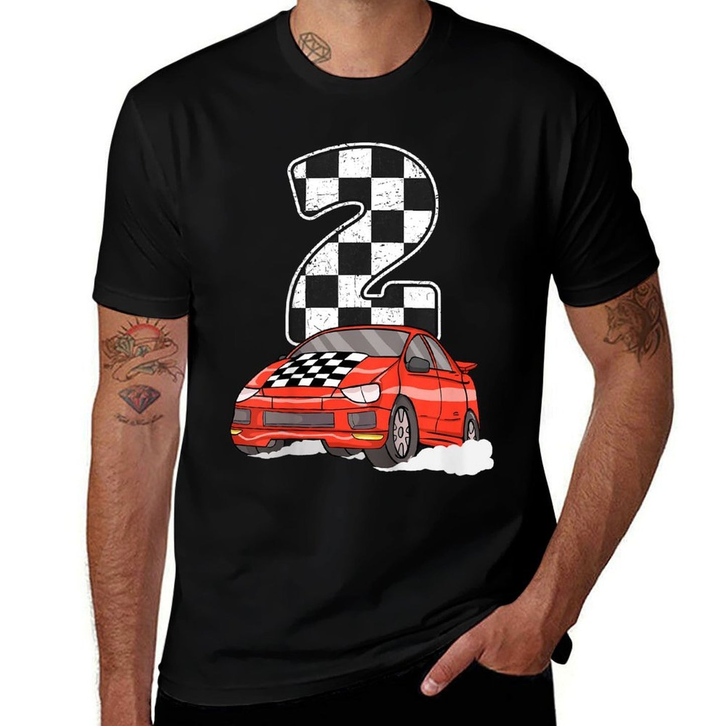 Birthday Boy 2 Two Race Car 2nd Birthday Racing Car  High-quality Stitching T-Shirt