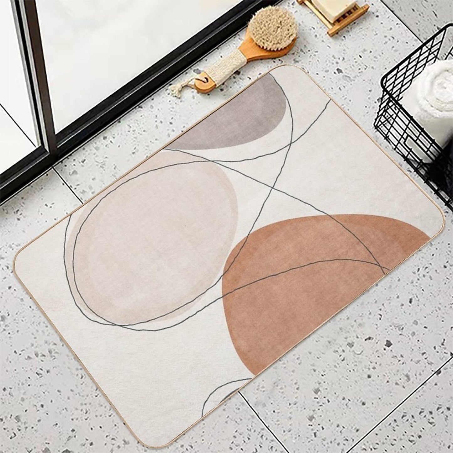Minimal Abstract 03A Organic Shapes  Eco-Friendly Bath Mat