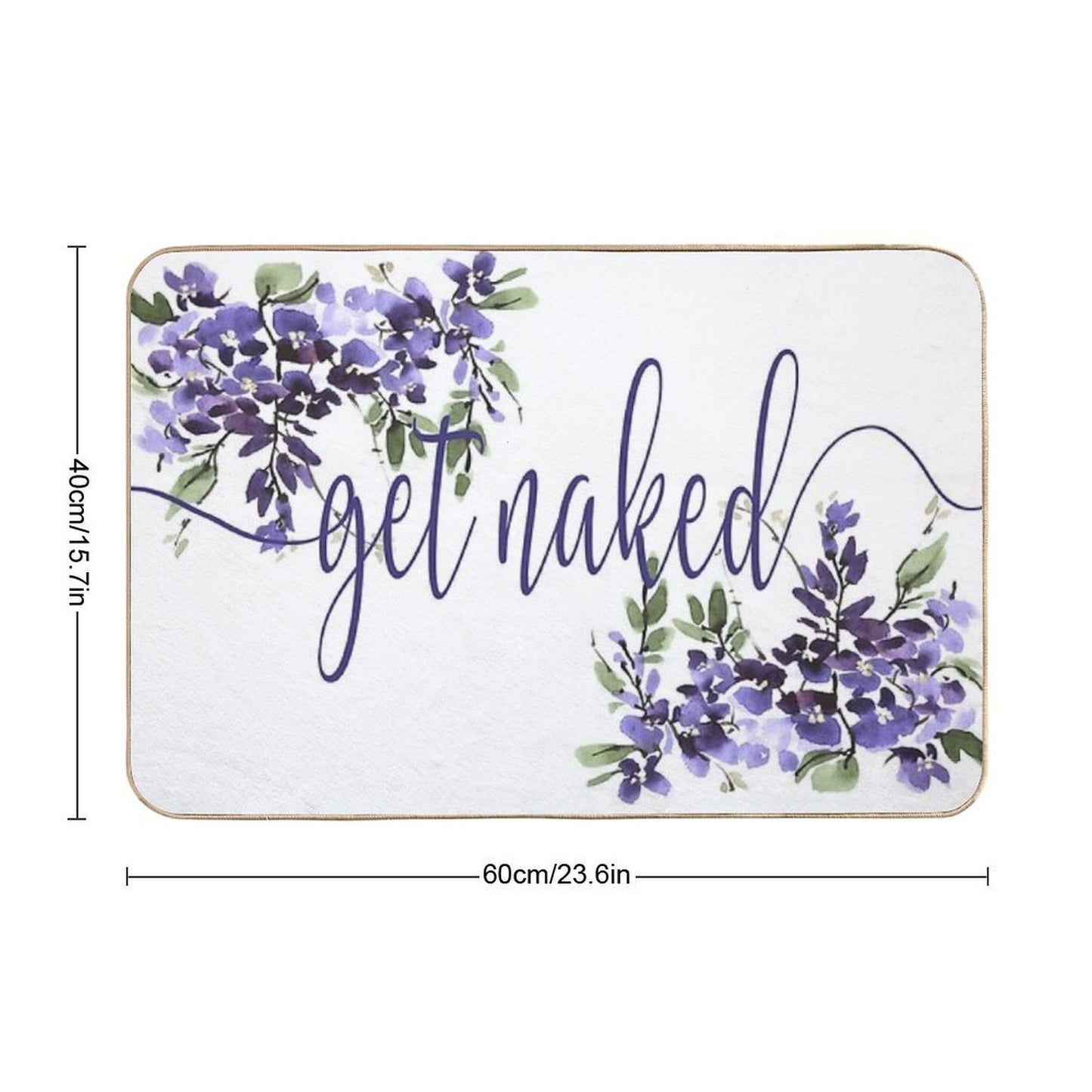 Get Naked Floral Boho Design  Eco-Friendly Bath Mat