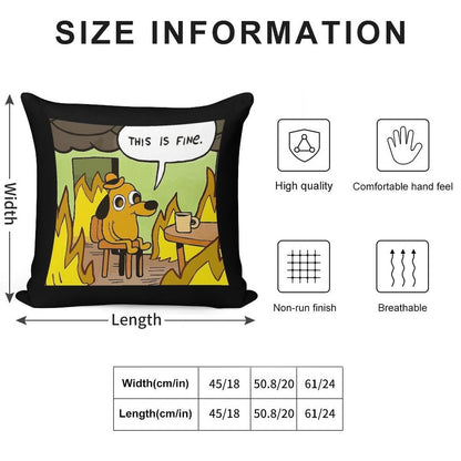 This Is Fine - Funny Meme Soft Multiple Sizes Throw Pillow