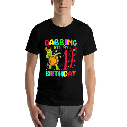 Dabbing Turtle 12 Years Old Boys Girls 12th Birthday Party  Soft T-Shirt