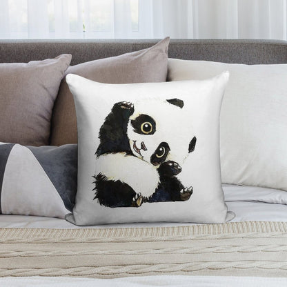 Panda Drawing Soft Style Accent Throw Pillow